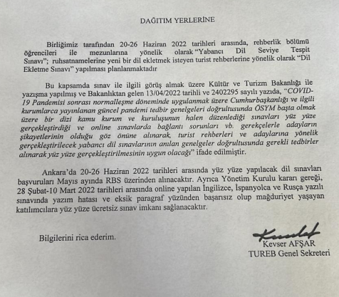 2022 Dil Ekletme sınavları